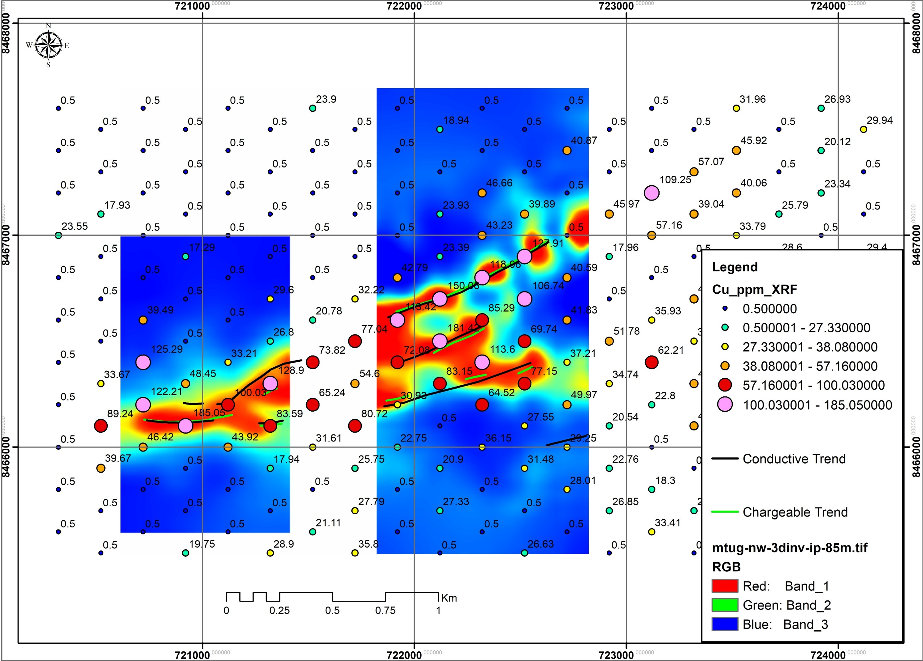 Infill Geochem Cu + IP Chargeability by African Eagle